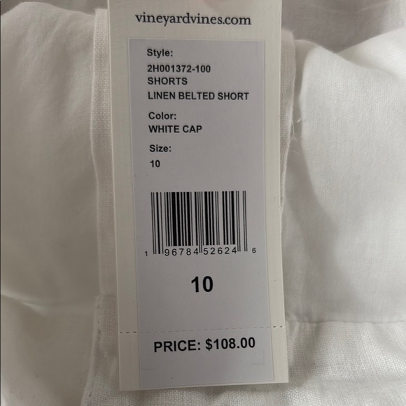 Women's vineyard Vines White Linen Belted Shorts - Picture 3 of 3